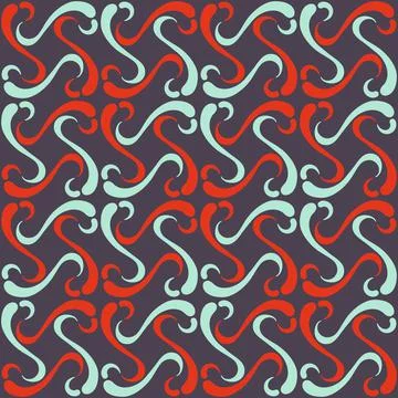 Seamless tile pattern in traditional style. Simple abstract spiral shapes. Fl Stockillustratie