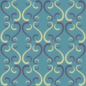 Seamless tile pattern in traditional style. Simple abstract spiral shapes. Fl Illustrazione stock