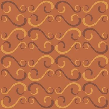 Seamless tile pattern in traditional style. Simple abstract spiral shapes. Fl Stock Illustration