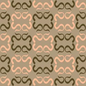 Seamless tile pattern in traditional style. Simple abstract spiral shapes. Fl Illustrazione stock