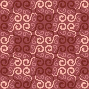 Seamless tile pattern in traditional style. Simple abstract spiral shapes. Fl 스톡 일러스트