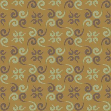 Seamless tile pattern in traditional style. Simple abstract spiral shapes. Fl Stock Illustration