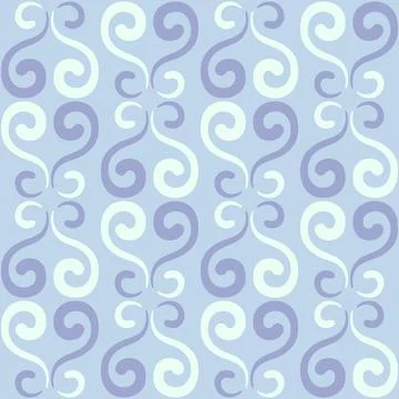 Seamless tile pattern in traditional style. Simple abstract spiral shapes. Fl 스톡 일러스트