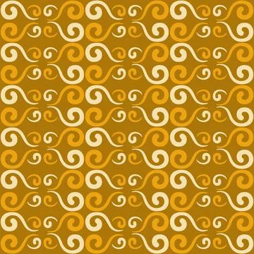 Seamless tile pattern in traditional style. Simple abstract spiral shapes. Fl Stock Illustration