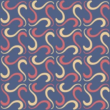 Seamless tile pattern in traditional style. Simple abstract spiral shapes. Fl イラスト素材