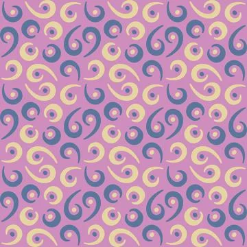 Seamless tile pattern in traditional style. Simple abstract spiral shapes. Fl Illustrazione stock
