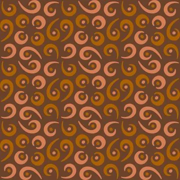 Seamless tile pattern in traditional style. Simple abstract spiral shapes. Fl Stock Illustration