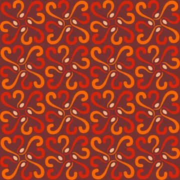 Seamless tile pattern in traditional style. Simple abstract spiral shapes. Fl Stock Illustration