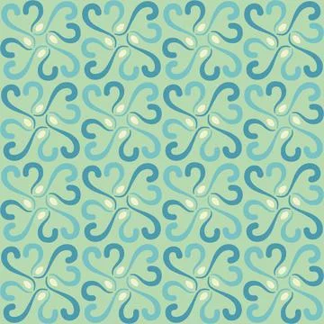 Seamless tile pattern in traditional style. Simple abstract spiral shapes. Fl イラスト素材