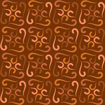 Seamless tile pattern in traditional style. Simple abstract spiral shapes. Fl 스톡 일러스트