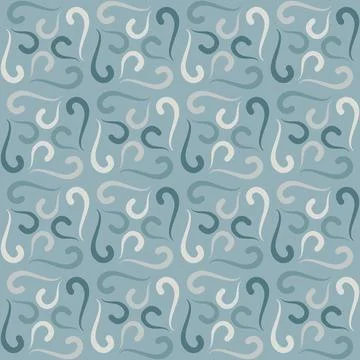 Seamless tile pattern in traditional style. Simple abstract spiral shapes. Fl Illustrazione stock