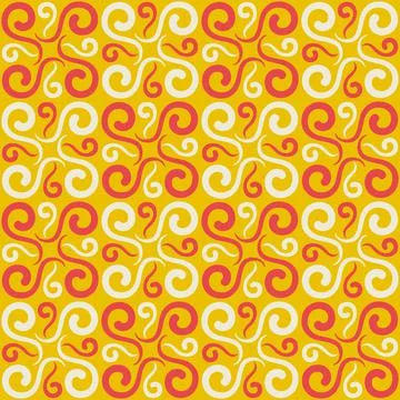 Seamless tile pattern in traditional style. Simple abstract spiral shapes. Fl Stock Illustration