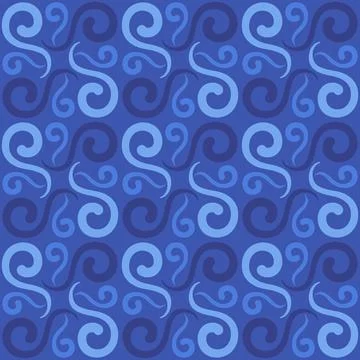 Seamless tile pattern in traditional style. Simple abstract spiral shapes. Fl Illustrazione stock