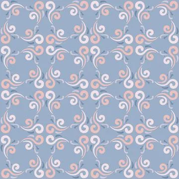 Seamless tile pattern in traditional style. Simple abstract spiral shapes. Fl Illustrazione stock