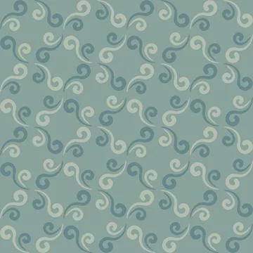 Seamless tile pattern in traditional style. Simple abstract spiral shapes. Fl Stock Illustration