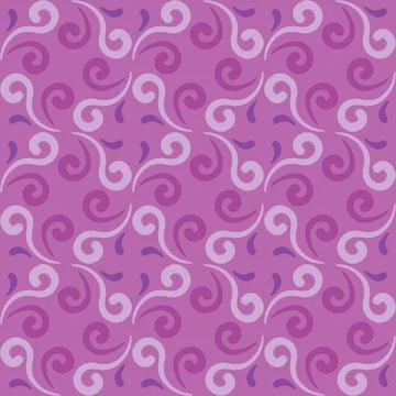 Seamless tile pattern in traditional style. Simple abstract spiral shapes. Fl Stock Illustration