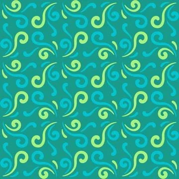 Seamless tile pattern in traditional style. Simple abstract spiral shapes. Fl 스톡 일러스트
