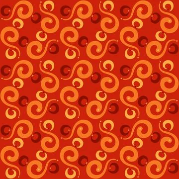 Seamless tile pattern in traditional style. Simple abstract spiral shapes. Fl Illustrazione stock