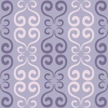 Seamless tile pattern in traditional style. Simple abstract spiral shapes. Fl Illustrazione stock