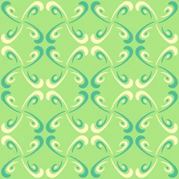 Seamless tile pattern in traditional style. Simple abstract spiral shapes. Fl Stock Illustration