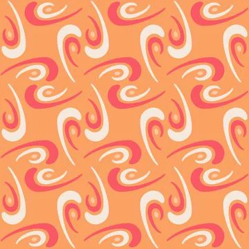 Seamless tile pattern in traditional style. Simple abstract spiral shapes. Fl Illustrazione stock