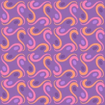 Seamless tile pattern in traditional style. Simple abstract spiral shapes. Fl 스톡 일러스트