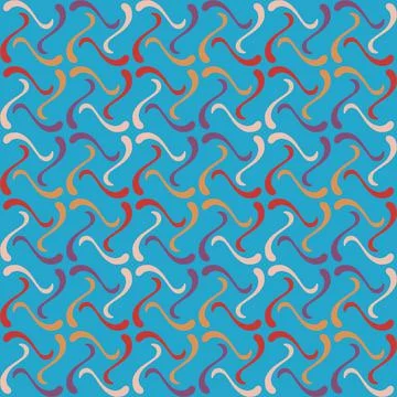 Seamless tile pattern in traditional style. Simple abstract spiral shapes. Fl Stock Illustration