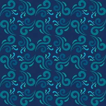 Seamless tile pattern in traditional style. Simple abstract spiral shapes. Fl 스톡 일러스트