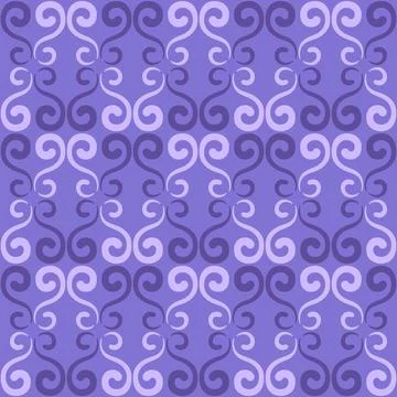 Seamless tile pattern in traditional style. Simple abstract spiral shapes. Fl Stock Illustration