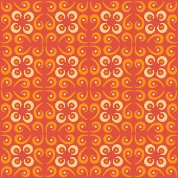 Seamless tile pattern in traditional style. Simple abstract spiral shapes. Fl 스톡 일러스트