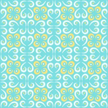 Seamless tile pattern in traditional style. Simple abstract spiral shapes. Fl Stockillustratie