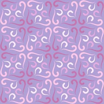 Seamless tile pattern in traditional style. Simple abstract spiral shapes. Fl Stock Illustration