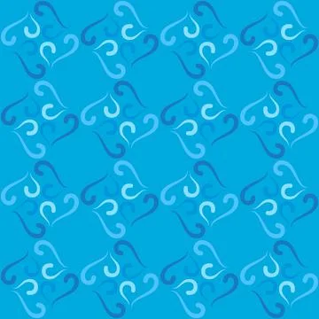 Seamless tile pattern in traditional style. Simple abstract spiral shapes. Fl Stock Illustration