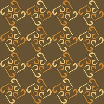 Seamless tile pattern in traditional style. Simple abstract spiral shapes. Fl Stock Illustration