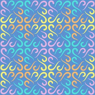 Seamless tile pattern in traditional style. Simple abstract spiral shapes. Fl Illustrazione stock