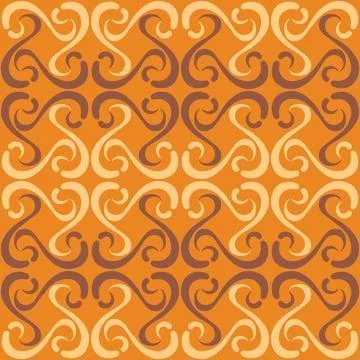 Seamless tile pattern in traditional style. Simple abstract spiral shapes. Fl Stock Illustration
