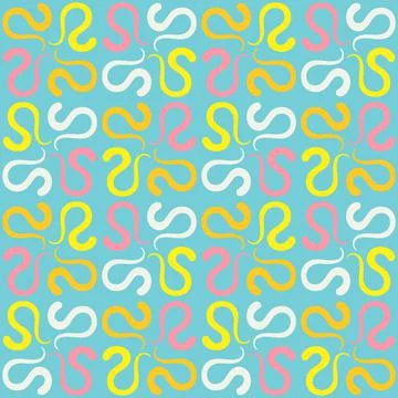 Seamless tile pattern in traditional style. Simple abstract spiral shapes. Fl Illustrazione stock