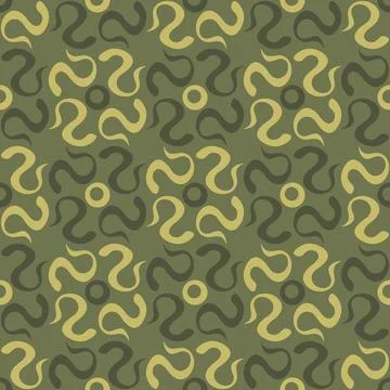Seamless tile pattern in traditional style. Simple abstract spiral shapes. Fl Illustrazione stock