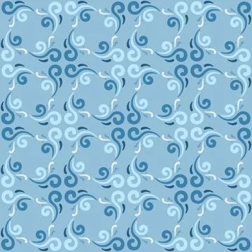 Seamless tile pattern in traditional style. Simple abstract spiral shapes. .. Stock Illustration