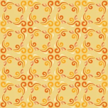 Seamless tile pattern in traditional style. Simple abstract spiral shapes. .. Stock Illustration