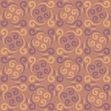 Seamless tile pattern in traditional style. Simple abstract spiral shapes. .. Stock Illustration