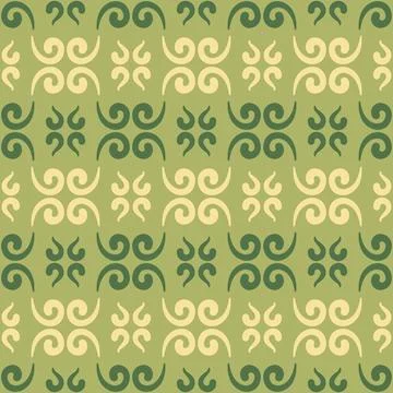 Seamless tile pattern in traditional style. Simple abstract spiral shapes. .. Stock Illustration