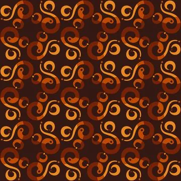 Seamless tile pattern in traditional style. Simple abstract spiral shapes. .. Stock Illustration