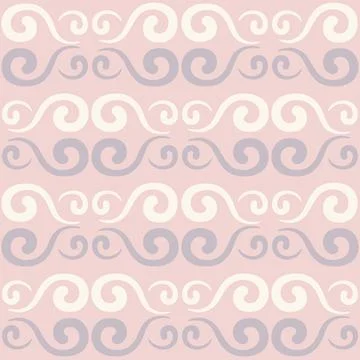 Seamless tile pattern in traditional style. Simple abstract spiral shapes. .. Stock Illustration