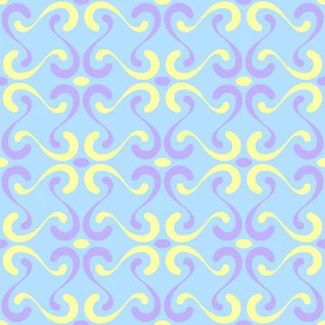 Seamless tile pattern in traditional style. Simple abstract spiral shapes. .. Stock Illustration