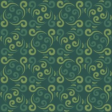 Seamless tile pattern in traditional style. Simple abstract spiral shapes. .. Stock Illustration