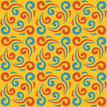 Seamless tile pattern in traditional style. Simple abstract spiral shapes. .. Stockillustratie