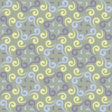 Seamless tile pattern in traditional style. Simple abstract spiral shapes. .. Stock Illustration