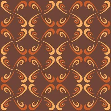 Seamless tile pattern in traditional style. Simple abstract spiral shapes. .. Stock Illustration