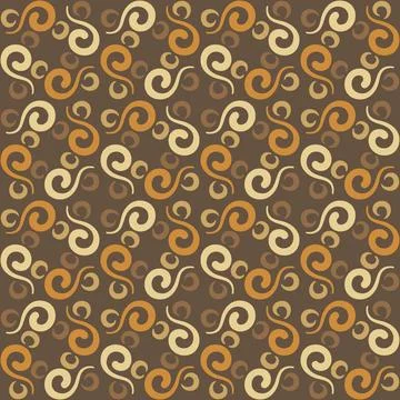 Seamless tile pattern in traditional style. Simple abstract spiral shapes. .. Stock Illustration